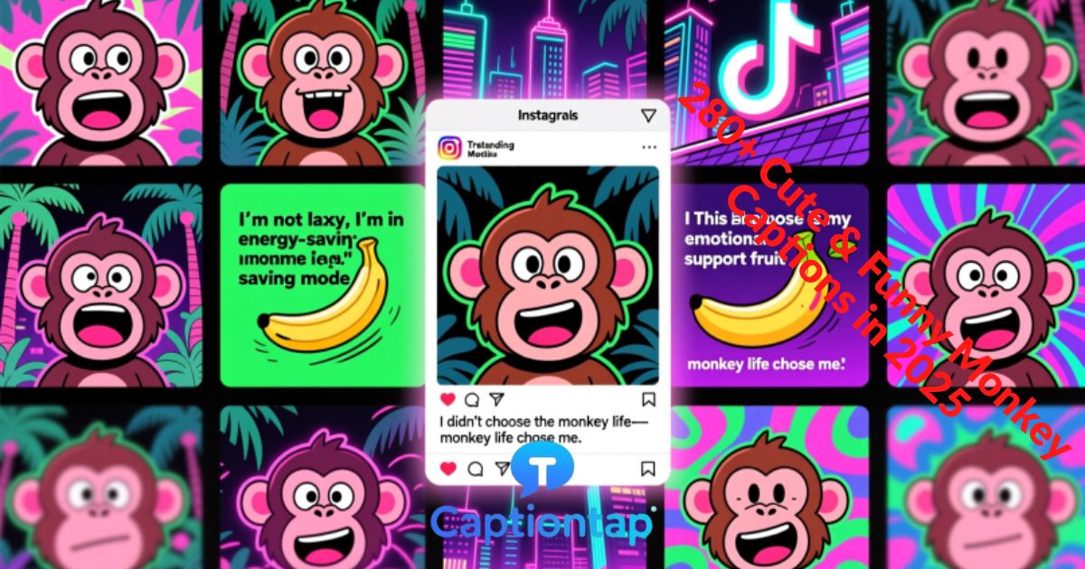 280+ Cute & Funny Monkey Captions in 2025